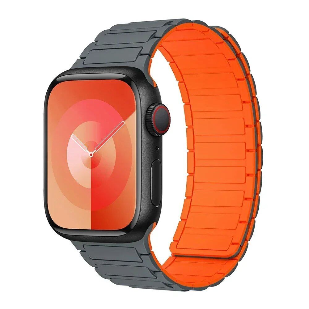 Magnetic Loop Band for Apple Watch, Compatible with 44mm, 40mm, 49mm, 45mm, 41mm, and 38mm Silicone Straps, Compatible with iWatch Series 9/8/7/6/5/4/3/SE/Ultra 2, Parallel Import