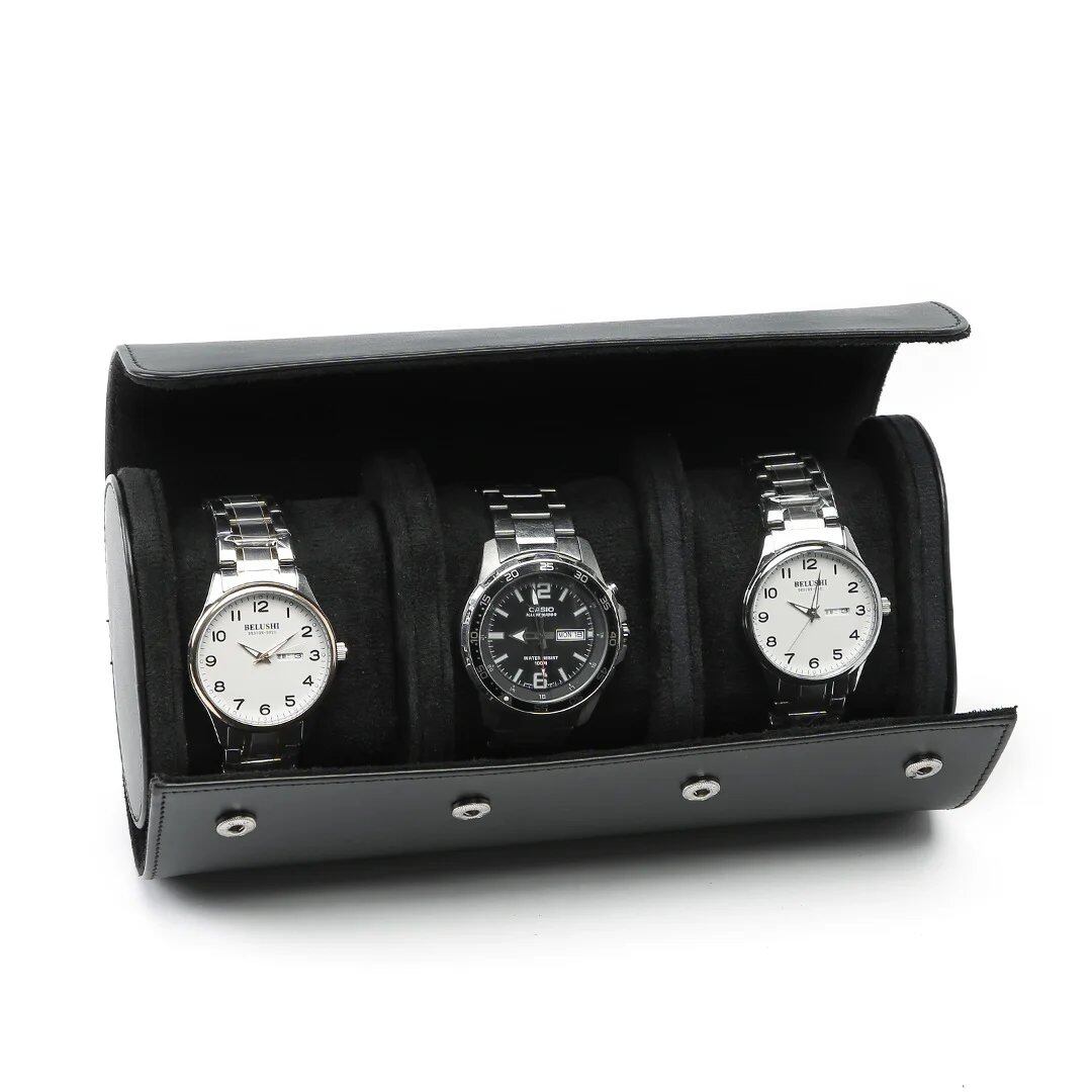 Embers 2024 New Watch Roll, PU Leather, 1-Slot, 2-Slot, 3-Slot, Black/Brown, Watch Storage Bag/Watch Box, Luxury, Elegant, Stylish, Color: Parallel Import