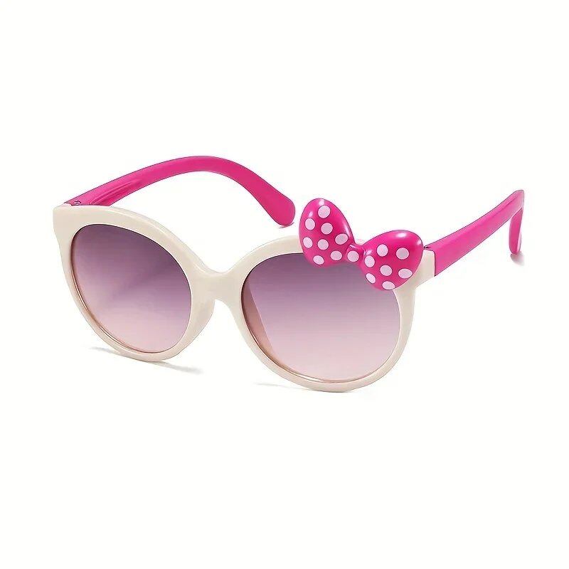 Cute Character Bowtie Sunglasses for Kids and Girls, Sun Protection for Outdoor Sports and Climbing, Parallel Import