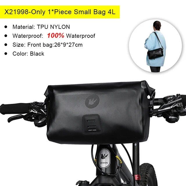 Rhinowalk Bicycle Handlebar Bag, Waterproof Front Tube Cycling Bag, MTB Multifunctional Portable 12L MTB Road Handlebar Bag, Color: Parallel Import