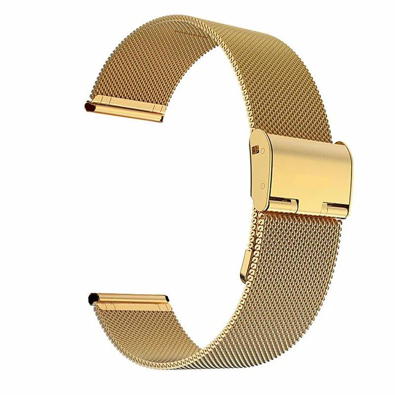 Universal Milanese Watch Band, 18mm, 20mm, 22mm, Silver, Gold, Metal, Stainless Steel Strap, Replacement Bracelet for Smartwatches, Band Color: mm, Parallel Import