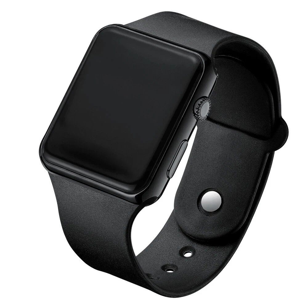 New Digital Watch for Men and Women, Electronic, Square Shape, LED Sports Watch, Stylish, Casual, Simple, Silicone, Women's Clock, Parallel Import