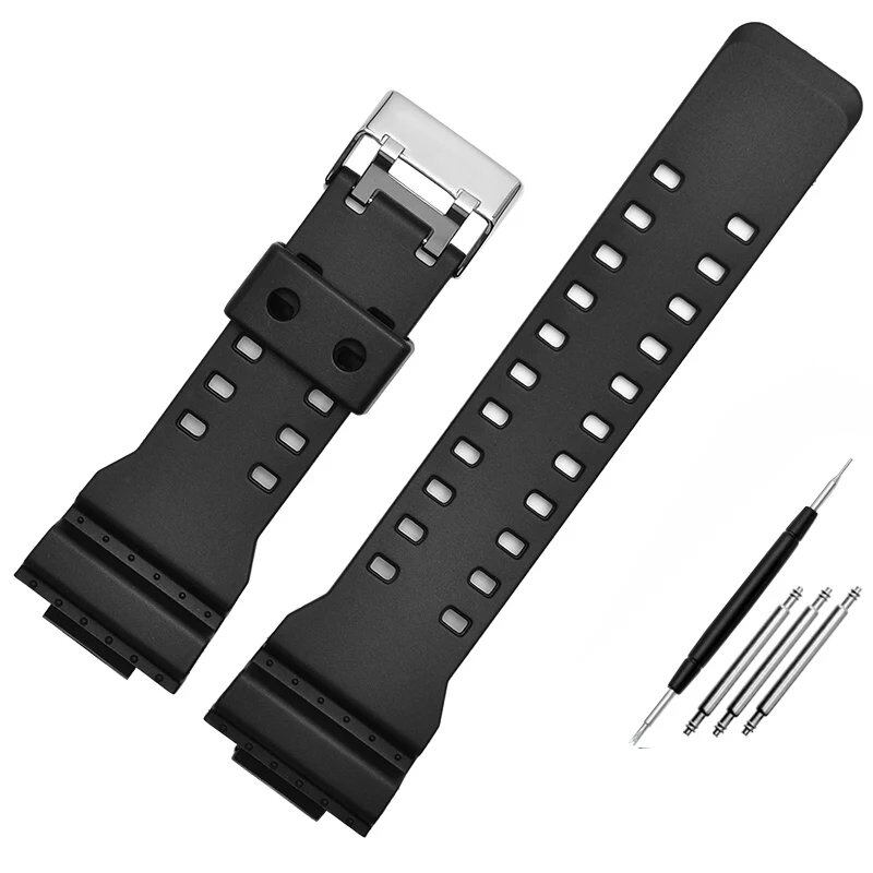 Convex Silicone Watch Strap for Casio GA-900, GA-900C, and GA-800. Waterproof Resin Silicone Sport Strap, 16mm Band Color: 16mm Band Width. Parallel Import.