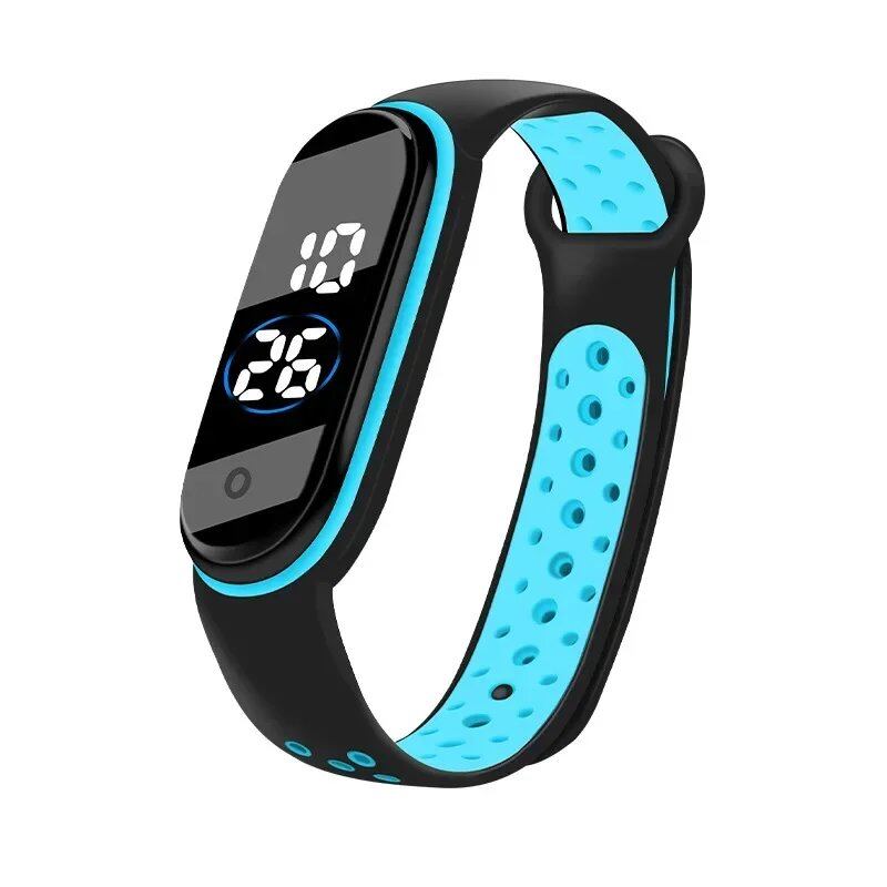 Kids' Fashion Sports Watch, Waterproof LED Digital Wristwatch with Ultra-Lightweight Silicone Slap, Unisex, for Kids and Teens, Parallel Import
