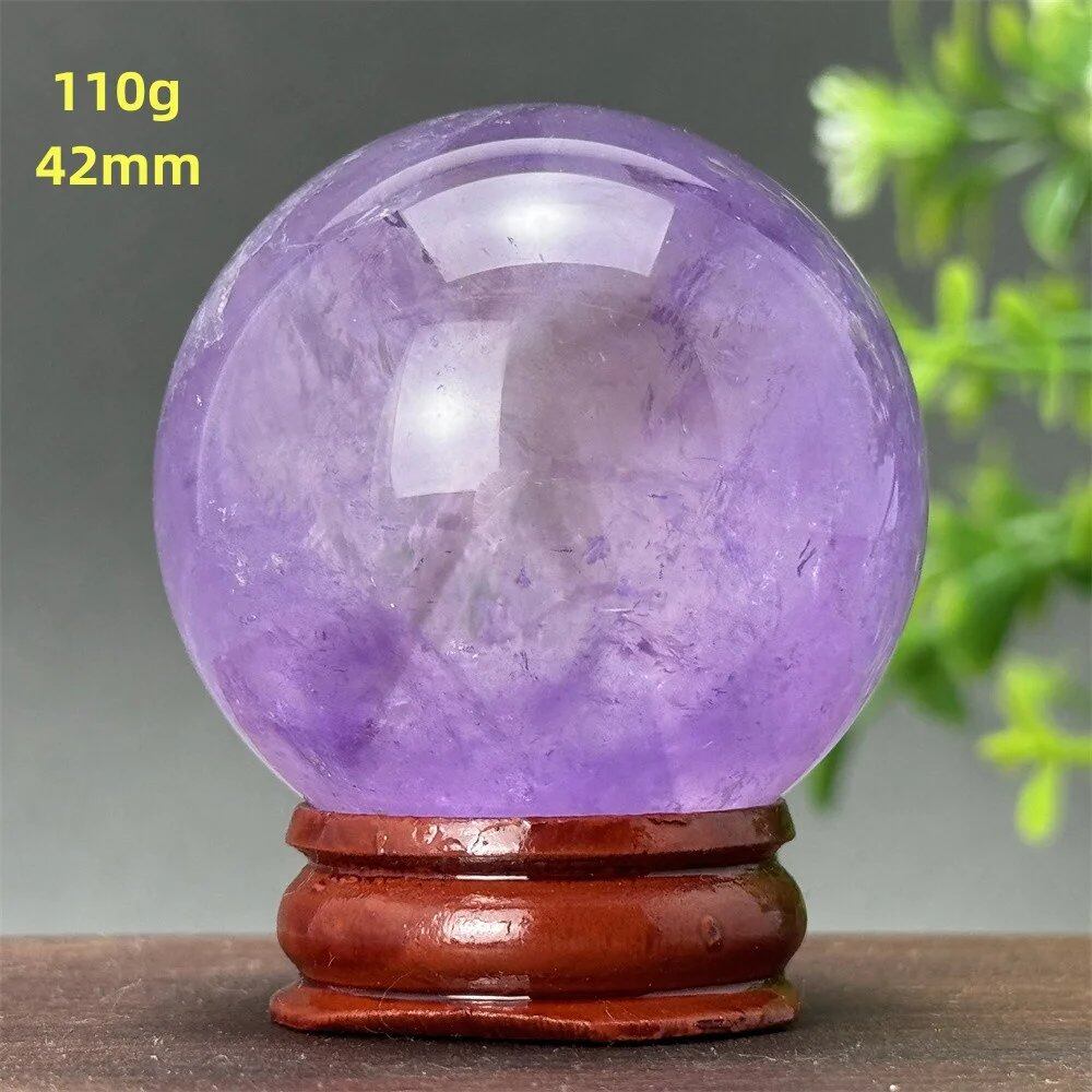 天然アメジスト ボール 水晶玉 ホームオフィスデコレーション エネルギー ウィッカ レイキ スピリチュアル 瞑想 魔術 占い カラー: 並行輸入品