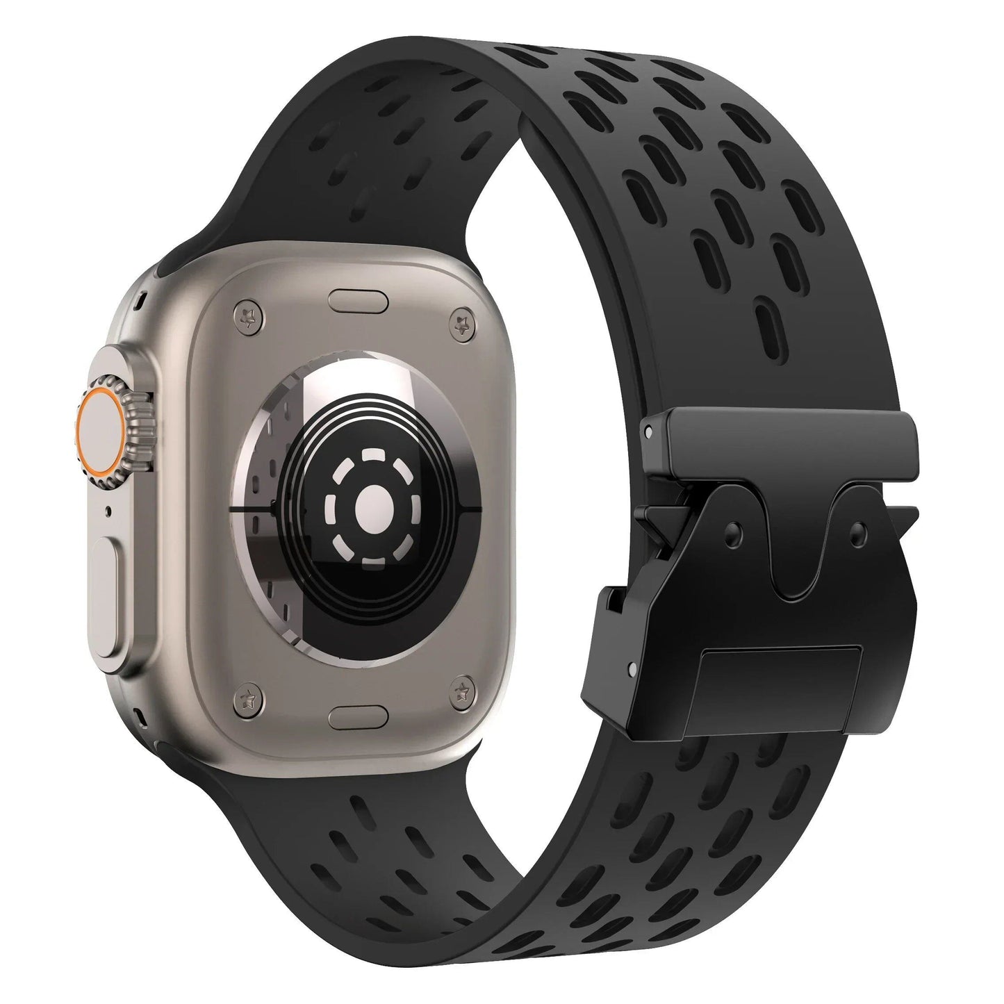 Breathe Silicone Band for Apple Watch - Compatible with Series 10/9/8/7/6/5/4/SE/Ultra 2 (including 49mm) and sizes: 46mm/45mm/44mm/42mm. Band Colors: 42mm, 44mm, 45mm, 49mm, S10-46mm. Ships from: Parallel Import.