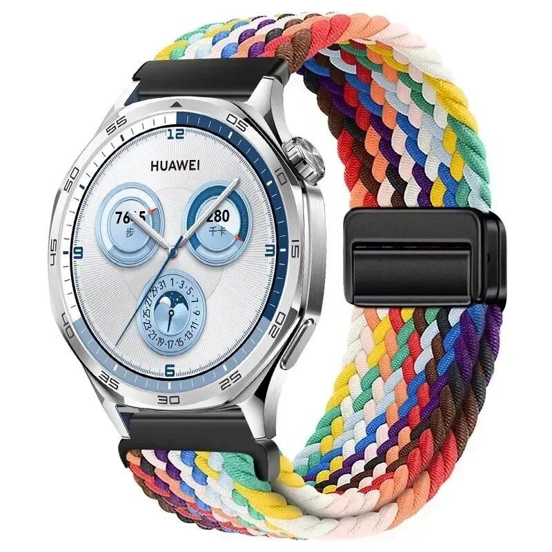 22mm Nylon Loop Strap for Huawei Watch GT5 Pro / GT4 / GT3 / GT2e (46mm) - Compatible with Huawei Watch 4 / 3 Pro Wristband Accessory, Band Color: ; Band Width: 22mm, Parallel Import