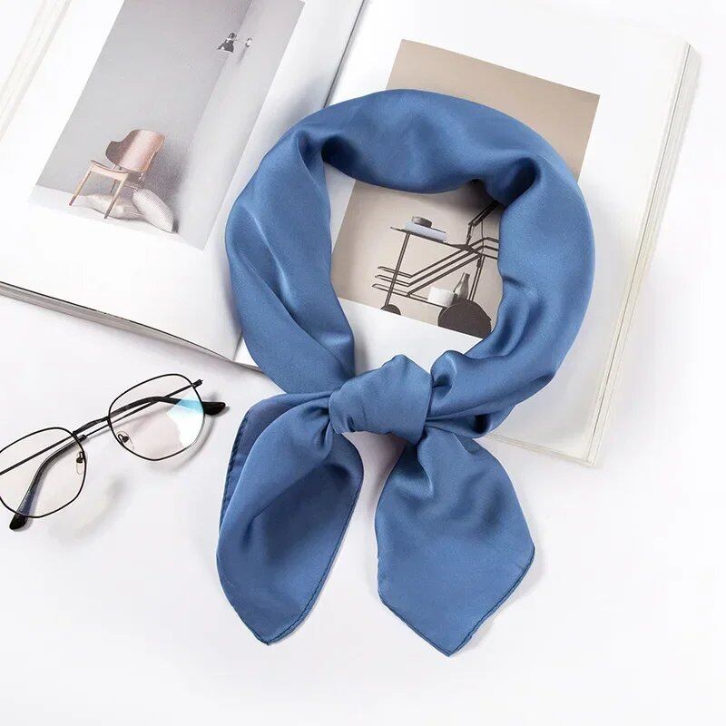 Women's 70cm Solid Shiny Satin Scarf, Square Headscarf, Stylish Neck Accessory, Bag Scarf, Wholesale Parallel Import