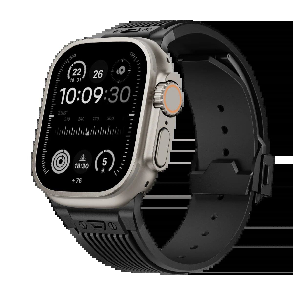 Silicone Sport Strap for Apple Watch Ultra 2/1 (49mm), Series 9/8/7 (45mm/44mm) - Rubber Band Bracelet for iWatch 6/5/4/3 and SE (44mm/42mm). Band Color: mm; Ships from: Parallel Import