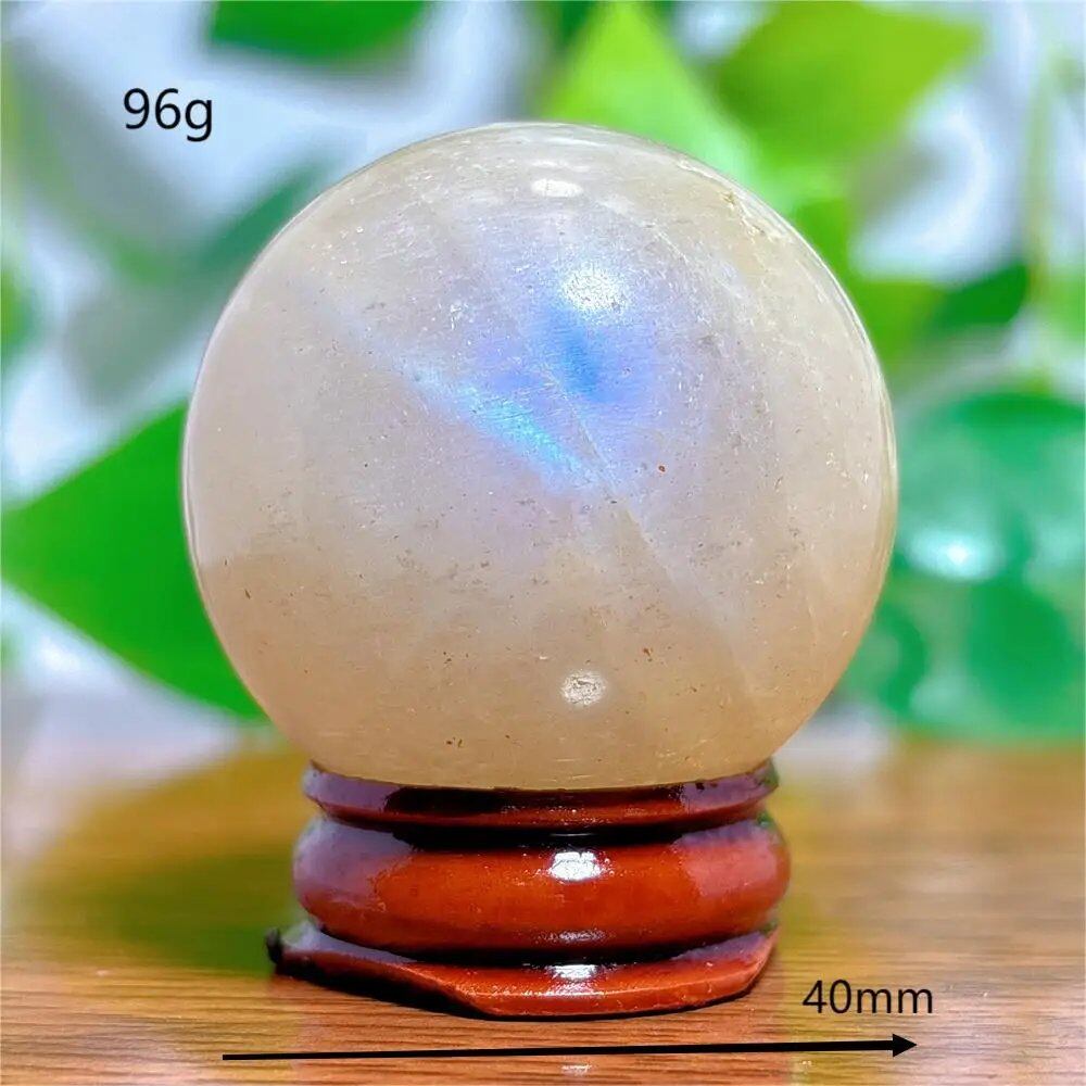 Moonstone Sphere Crystal, Natural Quartz Stone, Home Decor, Mineral, Reiki, Craft, Gift, Energy, Healing, Spiritual, Love, with Stand, Parallel Import