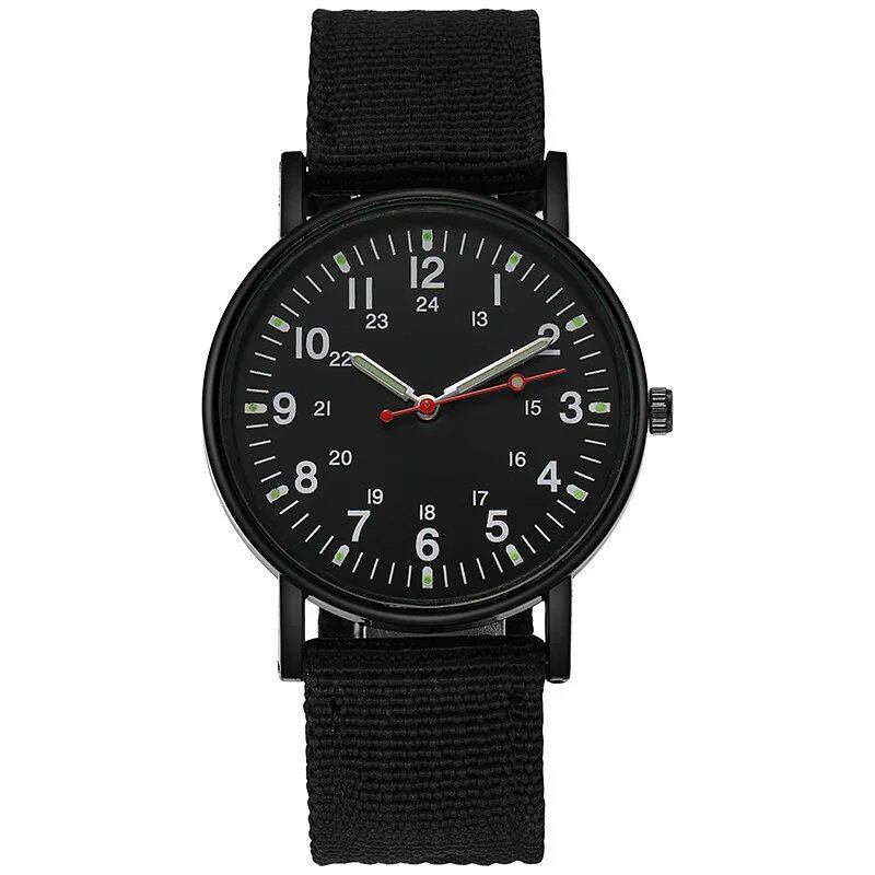 YIKAZE Military Men's Watch, Waterproof and Shock-Resistant, Military Sports Watch with Canvas Strap, Simple Outdoor Quartz Movement, Parallel Import
