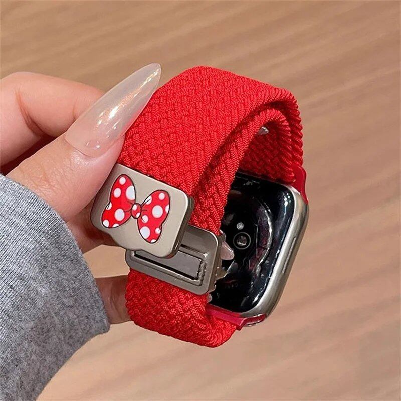 Cute Ribbon Magnetic Strap for Apple Watch - Ultra2 49mm/45mm, 44mm/41mm/42mm, Compatible with Series 10/9/8/SE/7/6, Size: S10 4, Parallel Import