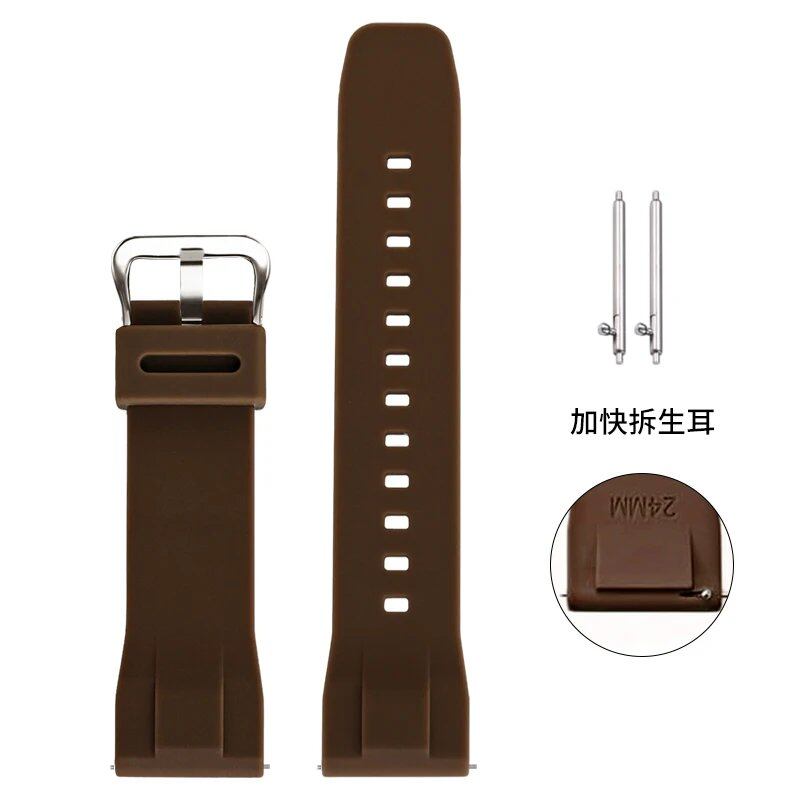 カシオ PRO TREK PRG-650Y/600 PRW-6600 GA2000 対応 24mm ユニバーサル ウォッチストラップ 交換用ベルト クイックリリースバー ラバーリストバンド ブレスレット バンドカラー:;バンド幅:24mm 並行輸入品