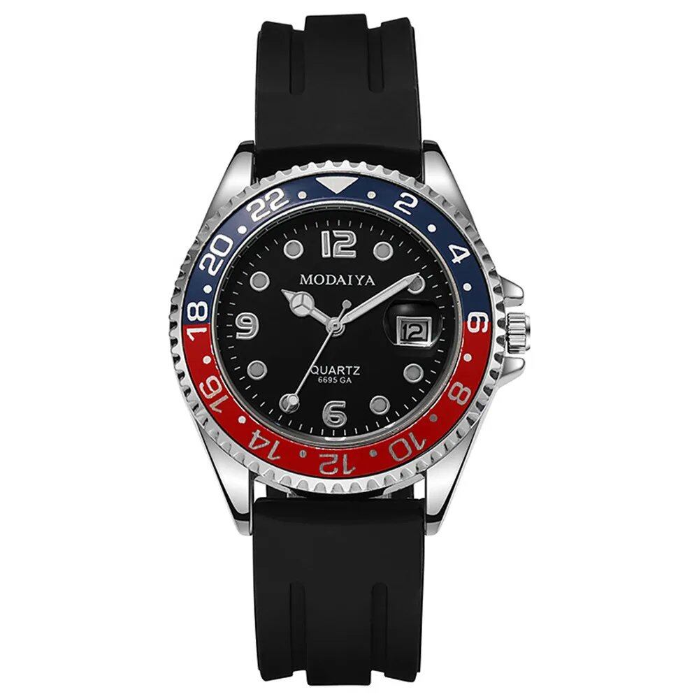 Men's Sports Watch, Fashionable, Simple Design, Luminous Quartz Watch, Casual, Silicone Strap, Gift, Wristwatch, Color, Parallel Import