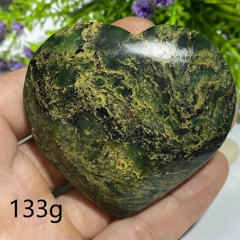 天然水晶 エメラルド原石 ハート型 パームストーン スピリチュアル 瞑想 ヒーリング クリスタル インテリア 並行輸入品