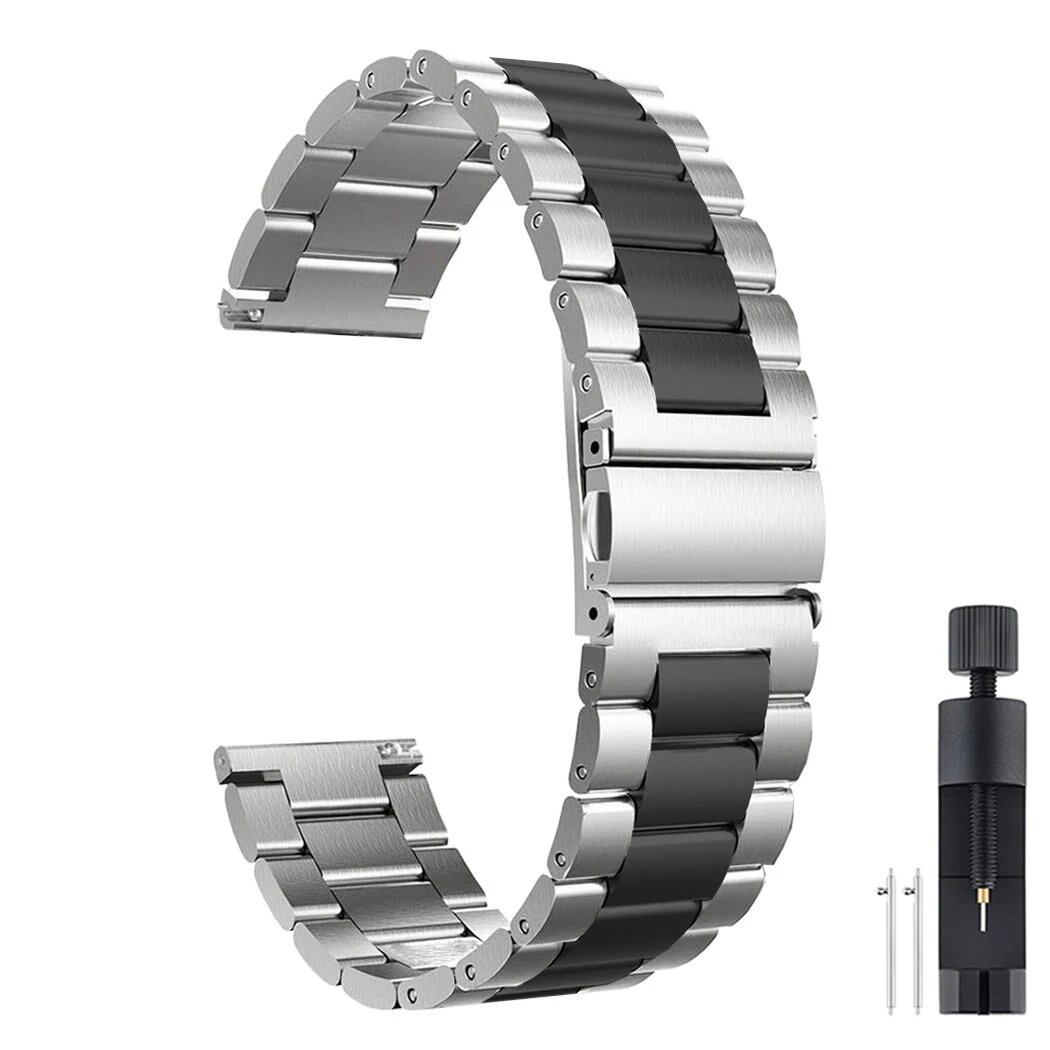 レッドミー ウォッチ5 アクティブ ライト用 ステンレススチール ストラップ - メタルブレスレット ウォッチバンド (Xiaomi Redmi Watch 5 Lite 対応 男女兼用 時計ベルト) バンドカラー: 並行輸入品