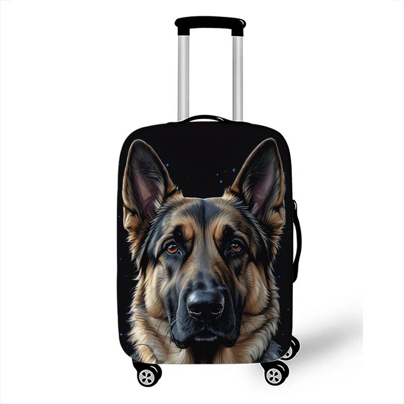 可愛いジャーマンシェパード・パグ・ボーダーコリー・チワワ 犬柄 スーツケースカバー 伸縮性トロリーケース保護カバー 旅行用 サイズ: 並行輸入品