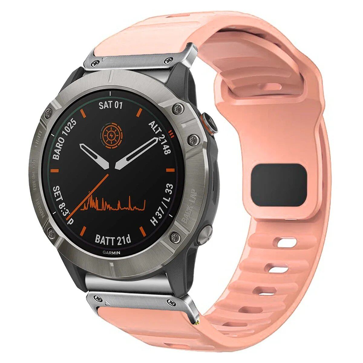 QuickFit Silicone Strap for Garmin Fenix 8, E, 7, 7X, 6X, Pro, 5X Plus, Epic, Pro Gen 2, 47mm, 51mm, Enduro 3, Gapless, 22mm, 26mm, Watch Band, Size: 2; Ships from: Parallel Import