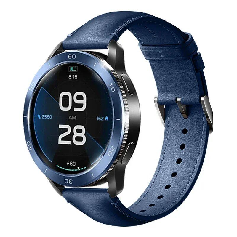 22mm Universal Calf Leather Strap Band Accessory for Xiaomi Watch S3, S1 Pro/S1, MI Color 2, and S1 Active. Band Color: Parallel Import