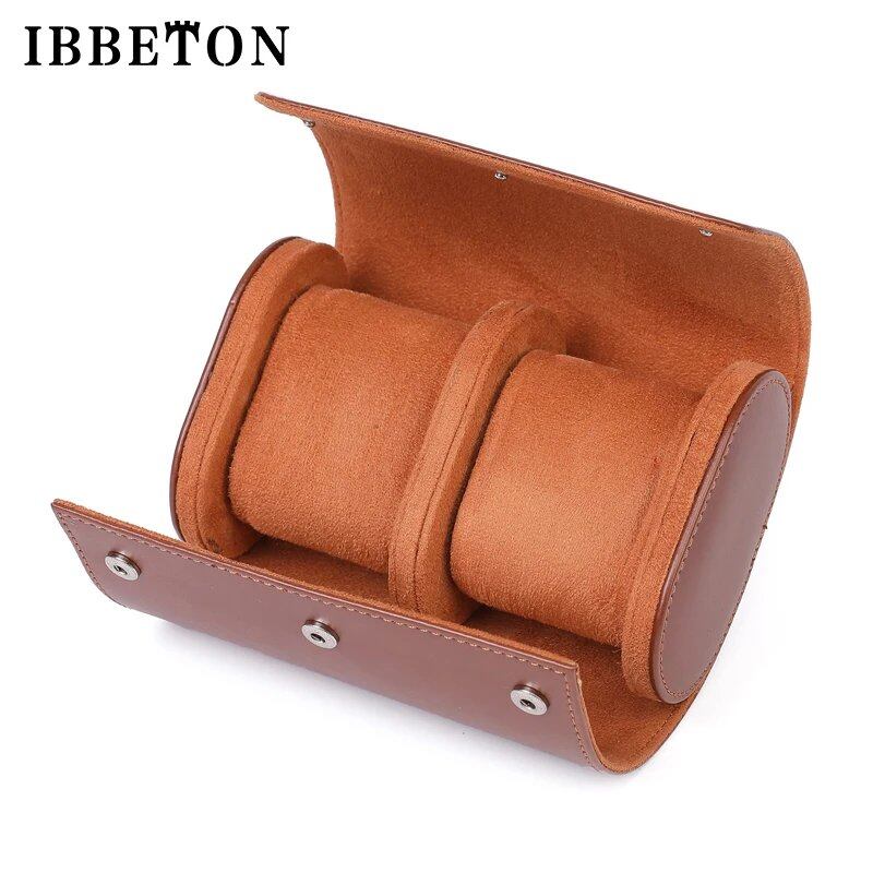 IBBETON 3-Slot Watch Roll Travel Case, Portable Vintage Leather Watch Display Case, Storage Box, Men's Gift, Watch Organizer, Color: Black, Parallel Import