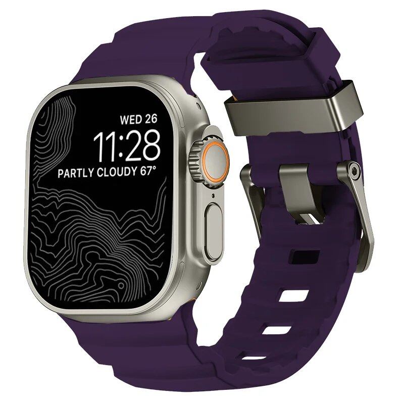 Sport Silicone Band & Titanium Metal Bracelet Strap for Apple Watch Ultra 2/10/9/8/7/6/SE/5/4 - Compatible with iWatch 42mm/44mm/45mm/46mm/49mm Band Colors: mm Parallel Import