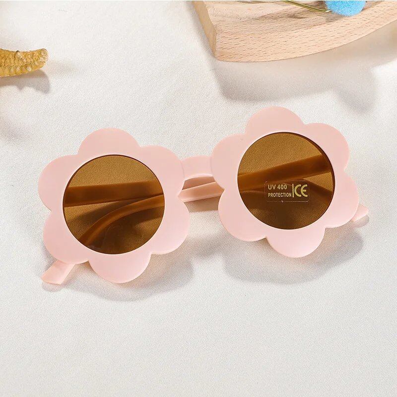 New Sunflower Kids' Sunglasses, UV400 Protection, Cute Baby Sunglasses for Boys, Girls, and Toddlers, Round Shape, Stylish Outdoor Eyewear for Kids, Frame Colors: Ages 2-10; Parallel Import