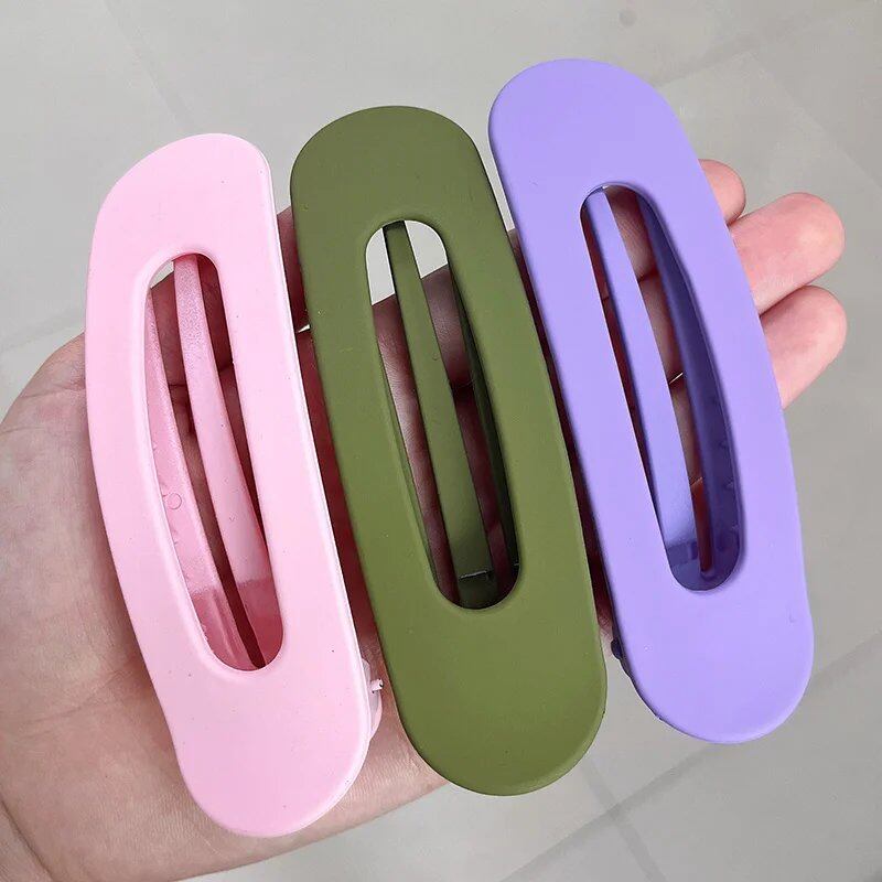 Set of 1, 2, or 3 Korean-Style Frosted Glass Hair Clips for Women, Large Matte Hairpins, Hair Grips, Bang Barrettes, Hair Accessories for Girls, Parallel Import