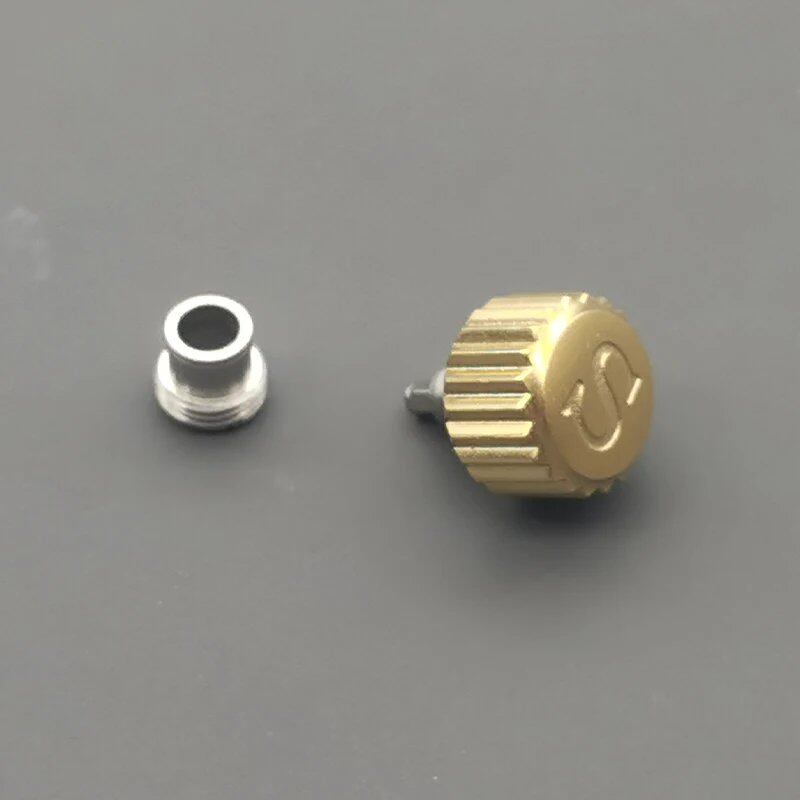 "MOD SKX007 SKX009 Watch Case Crown - Compatible with NH35 and NH36 Movements, S Logo, Polished Finish, Silver/Gold/Rose/Black/Blue Crown Parts" Parallel Import