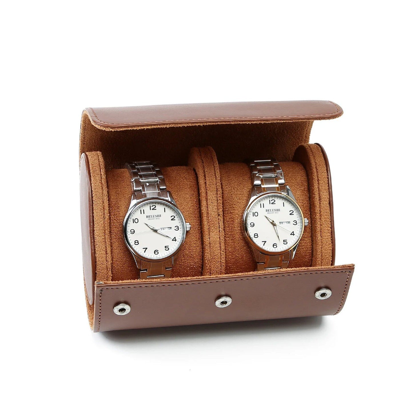 Embers 2024 New Watch Roll, PU Leather, 1-Slot, 2-Slot, 3-Slot, Black/Brown, Watch Storage Bag/Watch Box, Luxury, Elegant, Stylish, Color: Parallel Import