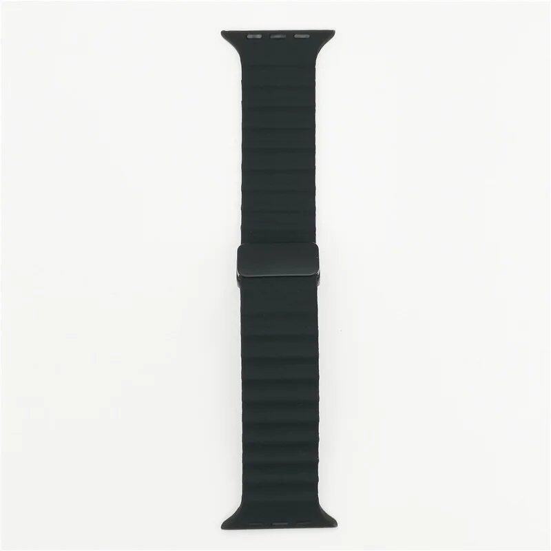 Magnetic Buckle Strap for Apple Watch - Compatible with Ultra 2/SE/Series 3-9, 49mm/45mm/44mm/40mm/41mm/38mm/42mm Silicone Bracelet, Band Color: mm, Parallel Import