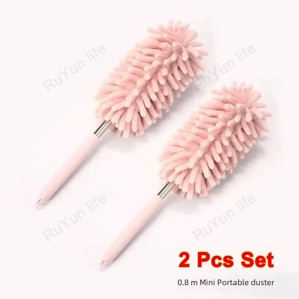 Set of 1/2 Miniature Car Duster Brushes, Telescopic, Dust Removal, Cleaning & Washing Tool for Home Use, Automotive, Air Conditioners, Furniture, and Blinds (Parallel Import)