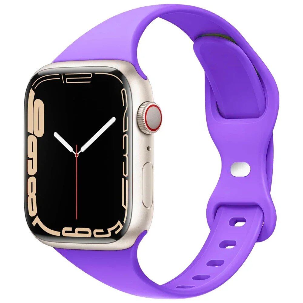 Waterproof Slim Silicone Sport Band for Apple Watch Ultra 49mm/Series 9-8-7 (41mm/45mm/44mm/40mm) - Compatible with iWatch 10 (46mm/42mm) Band Color: mm; Ships from: Parallel Import