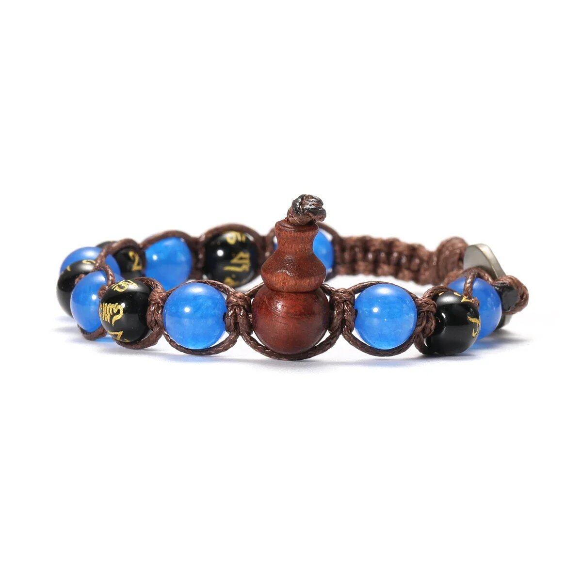 Natural Stone Prayer Bracelet, Tibetan Prayer Beads, Handmade Men's and Women's Bracelet, Yoga & Meditation Jewelry, Metal Color: Style, Parallel Import