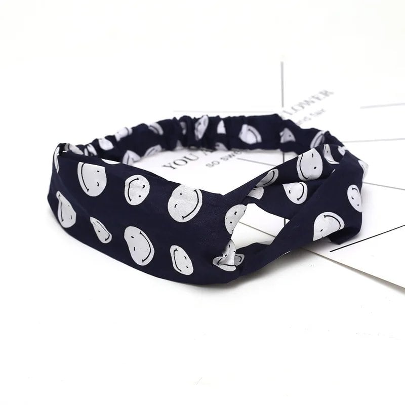 Women's Summer Bohemian Print Headband, Retro Cross Turban, Bandage Bandana, Hair Accessory, Head Wrap, Parallel Import