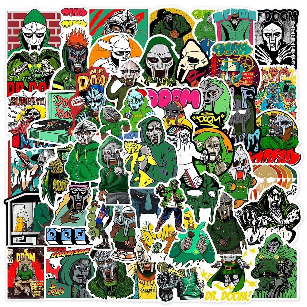 10/30/50枚入り ヒップホップラッパー MF DOOM ステッカー シンガー グラフィティ DIY スケートボード スマホ スーツケース ノートパソコン ギター おもちゃ デカール ファン 子供向け 0個入り 並行輸入品