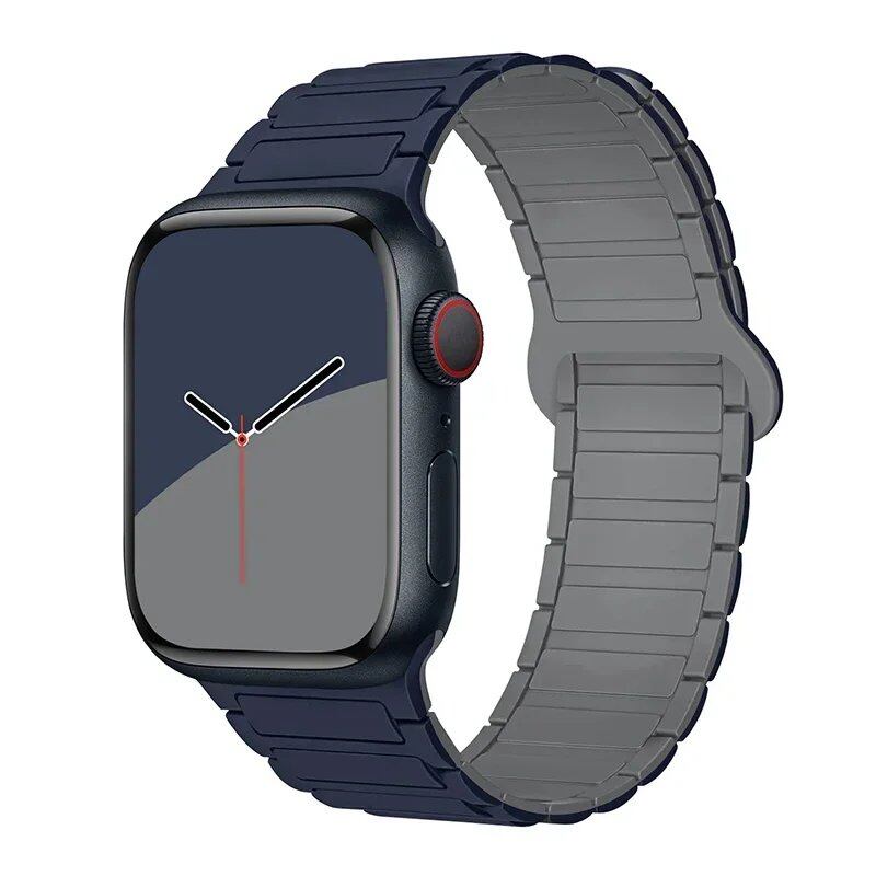 Magnetic Loop Band for Apple Watch, Compatible with 44mm, 40mm, 49mm, 45mm, 41mm, and 38mm Silicone Straps, Compatible with iWatch Series 9/8/7/6/5/4/3/SE/Ultra 2, Parallel Import