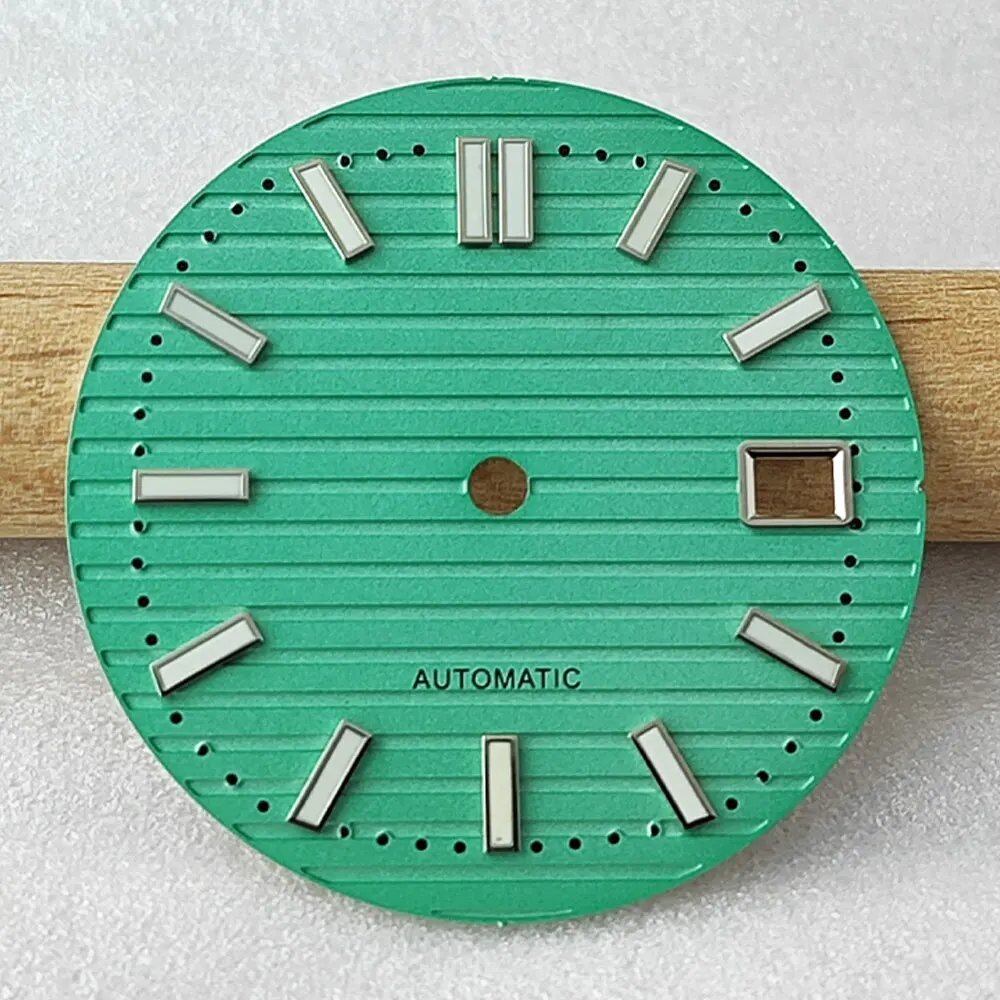 30.5mm Nautilus S Dial for NH35, Green Luminous Dial, NH35/NH36 Movement Accessory, Watch Repair Tool, Parallel Import