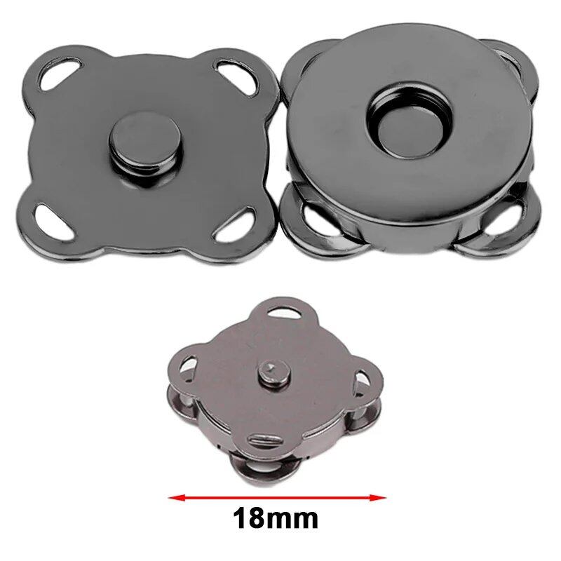 1/10 Set Magnetic Snap Buttons, Metal Invisible Sew-On Buttons with Locking Closures for Wallets, Bags, Clothing, and DIY Crafts, Size: mm, Parallel Import