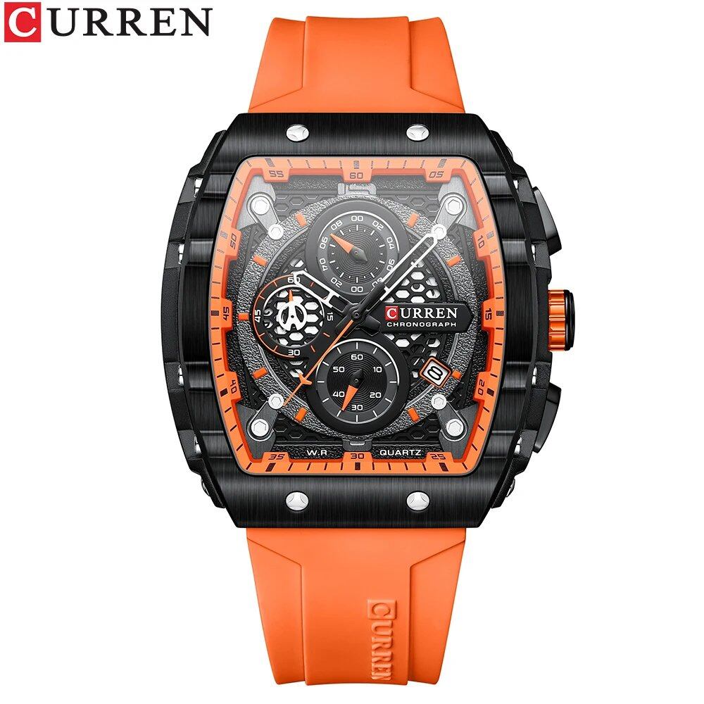 Karen Top Brand Men's Watch, Luxury Square Quartz Movement, Waterproof, Luminous Chronograph with Date Display; Ships from: Parallel Import