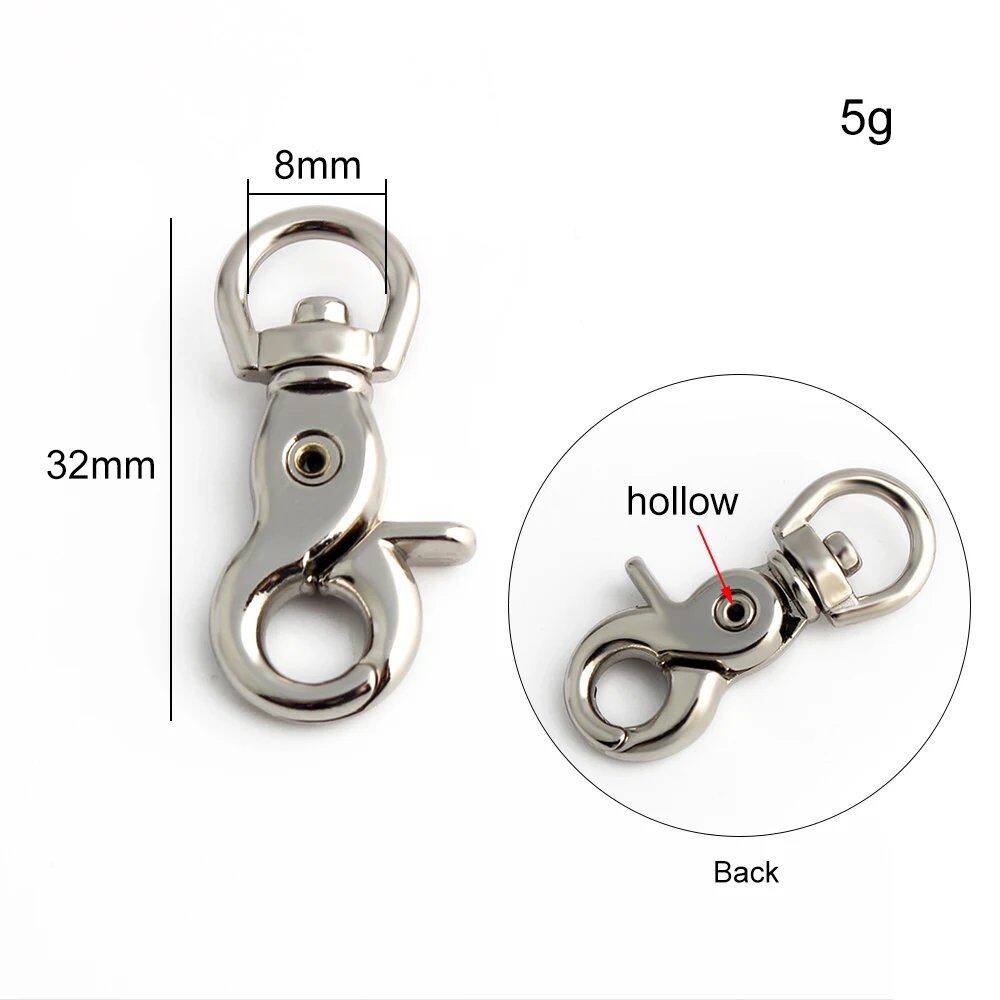 10~50個セット 3サイズ 32×8mm 46×12mm 59×15mm 丸ロープ 耐久性抜群 スナップフック チェーン・バッグ・ペット用 ドッグクラスプ サイズ: 並行輸入品