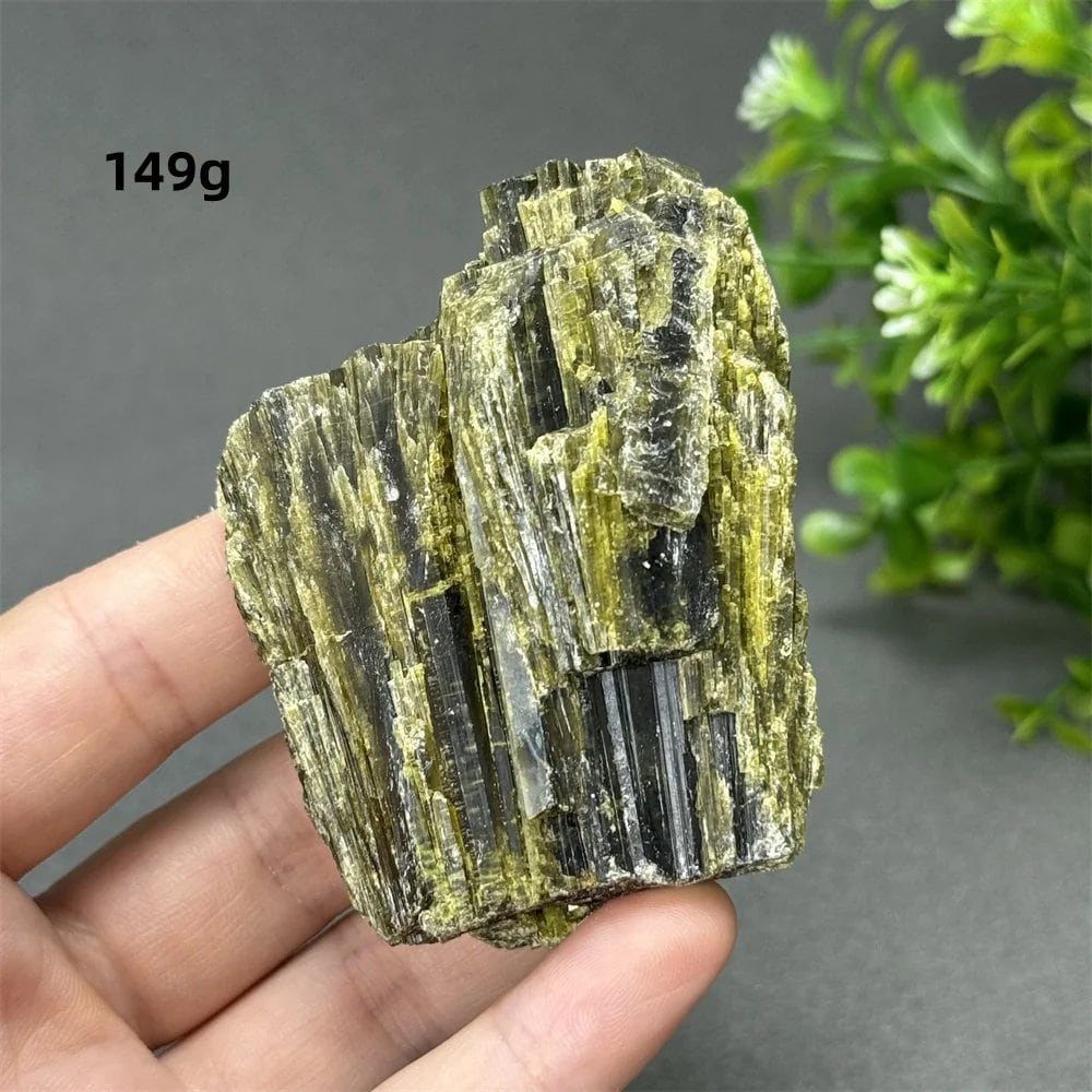 Natural Green Tourmaline Rough Stone Specimen Collection for Aura Healing, Meditation, and Energy Chakra Use. Gemstone Home Furnishing Gift. Parallel Import.