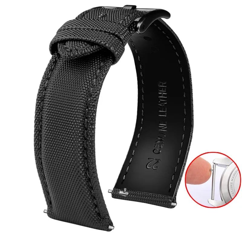20mm, 21mm, 22mm, 23mm, 24mm Nylon & Leather Watch Band for Tag Heuer, Citizen, and Seiko 5. Men's and Women's Canvas Watch Strap. Band Color: mm. Parallel Import.