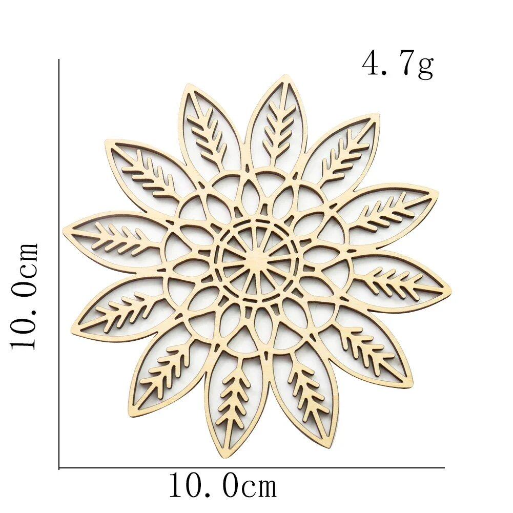 10cm Wooden Tree of Life Jewelry Display Tray with Quartz Crystal Wall Decor, Metatron's Cube, Star of David, Chakra, and Meditation Accessory (Imported)