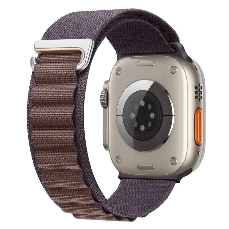 Apple Watch Ultra用アルパインループストラップ - 49mm 45mm 44mm 42mm 41mm 40mm対応 メタルCフックバンド(iwatch SE/シリーズ9/8/7/6/5/4/3互換) バンドカラー:mm 並行輸入品