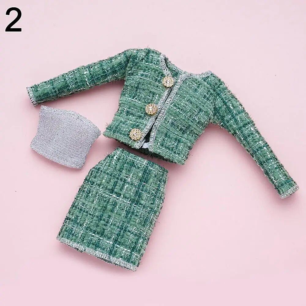 1/6 Doll Fashion Casual Wear Winter Clothes Elegant Coat Skirt Handmade for Girl Dolls 29-32cm Doll Clothes Accessories Parallel Import