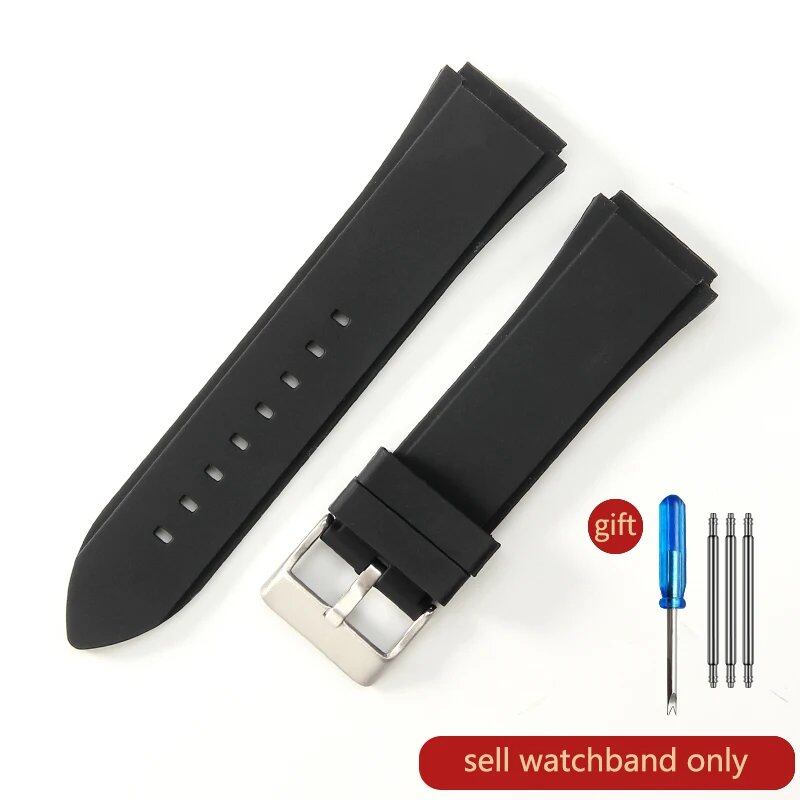 GUESS Silicone Watch Strap, Waterproof and Sweatproof, Soft and Comfortable, Blue Rubber, 22mm, Compatible with U0247G3/W1058G2/W0040G3 Watches, Size: 22mm; Band Color: Black (Imported)