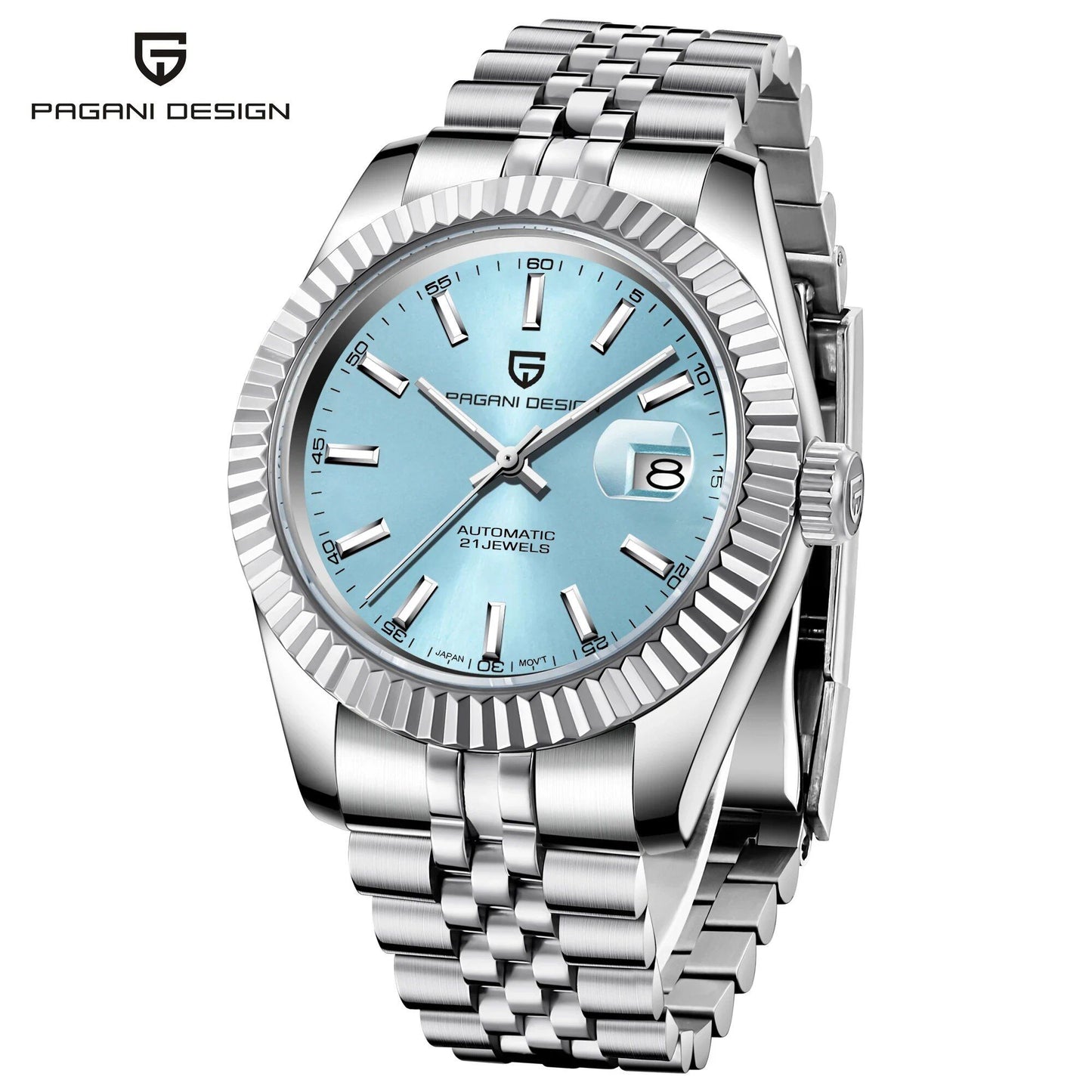 Pagani Design Men's Mechanical Watch, Top Brand, Luxury Automatic, Stainless Steel, 100m Water Resistant, Parallel Import