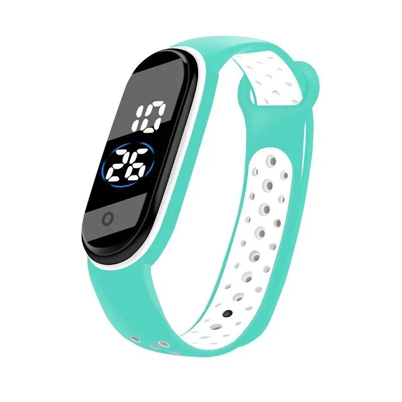Kids' Fashion Sports Watch, Waterproof LED Digital Wristwatch with Ultra-Lightweight Silicone Slap, Unisex, for Kids and Teens, Parallel Import