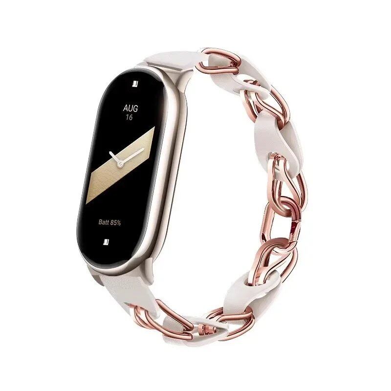 Original Stainless Steel Strap for Xiaomi Mi Band 9 - Fashionable Metal Bracelet for Mi Band 8/NFC Compatible Quick Release Replacement Band, Band Color: Parallel Import