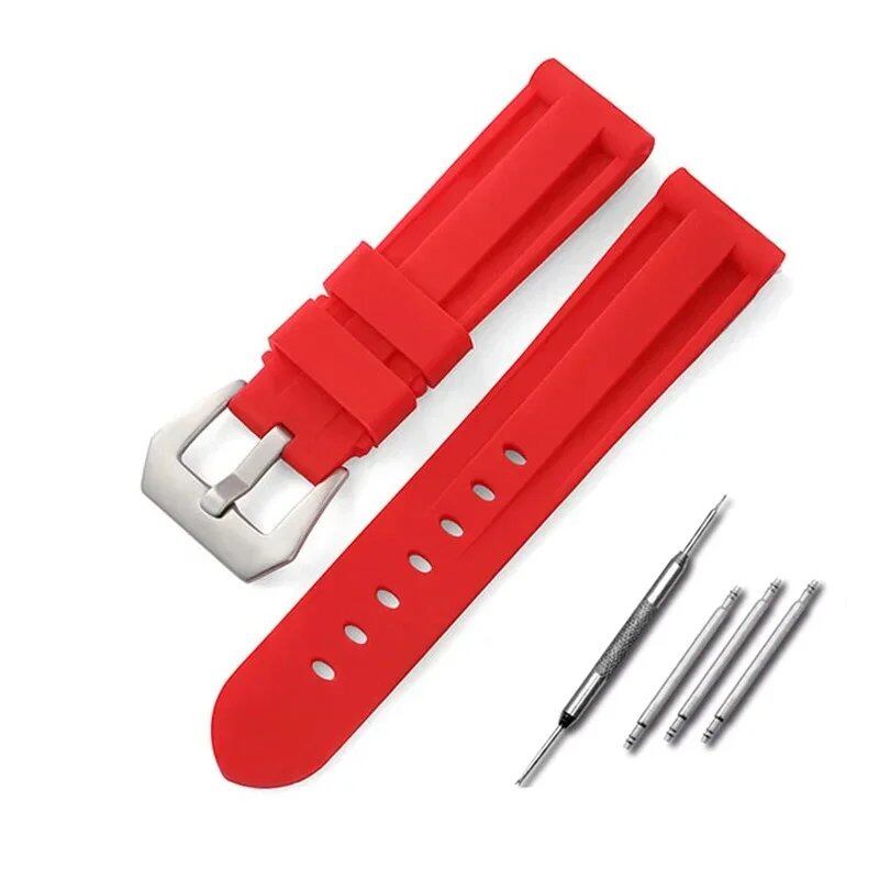 Silicone watch band compatible with Panerai, 20mm, 22mm, 24mm, 26mm, sports replacement strap, compatible with Omega, men's and women's rubber bracelet, band color: mm, parallel import